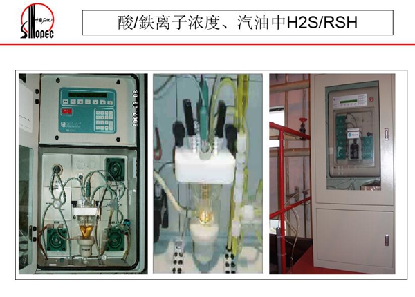 酸/鉄離子濃度、汽油中H2S/RSH